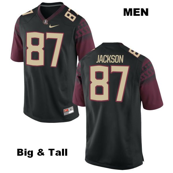 Men's NCAA Nike Florida State Seminoles #87 Jared Jackson College Big & Tall Black Stitched Authentic Football Jersey QUJ3169KF